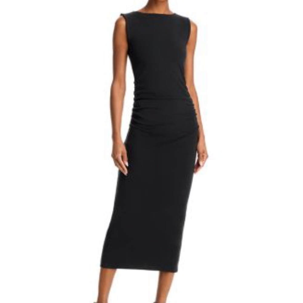 veronica beard charissa midi dress in black - Picture 2 of 4